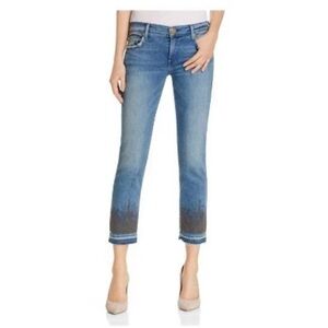 True Religion Cora Studded Mid Rise Straight leg Crop Jeans Size 25